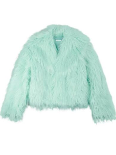 The Life Of A Showgirl Mint Faux Fur Coat