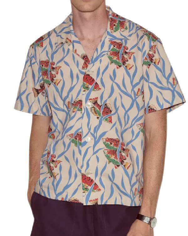 Platonic Seth Rogen Fish Printed Shirt
