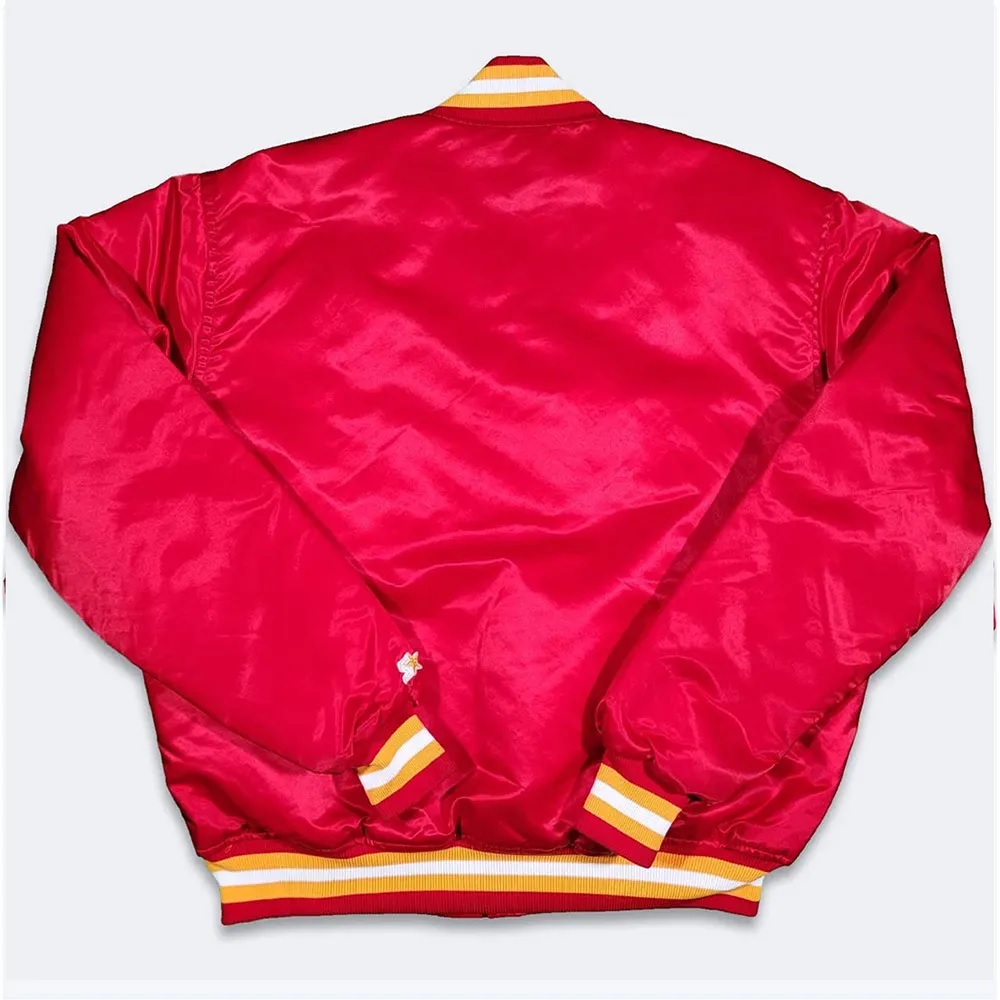 90s Houston Rockets Red Satin Jacket.