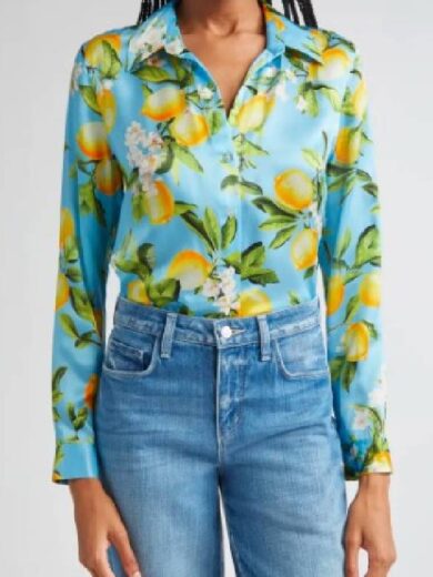 Abbott Elementary Sheryl Lee Ralph Lemon Printed Blouse