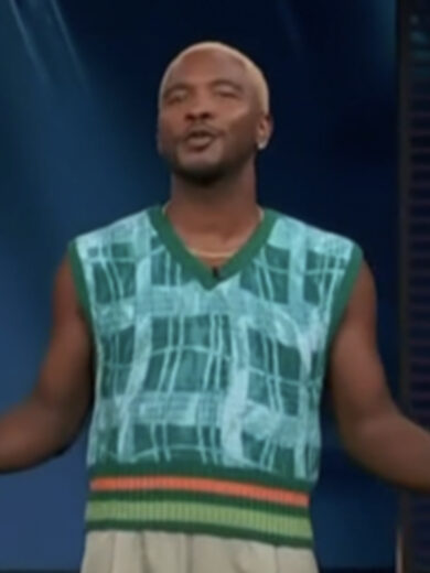 Access Hollywood 2025 Scott Evans Teal Green Graphics Vest