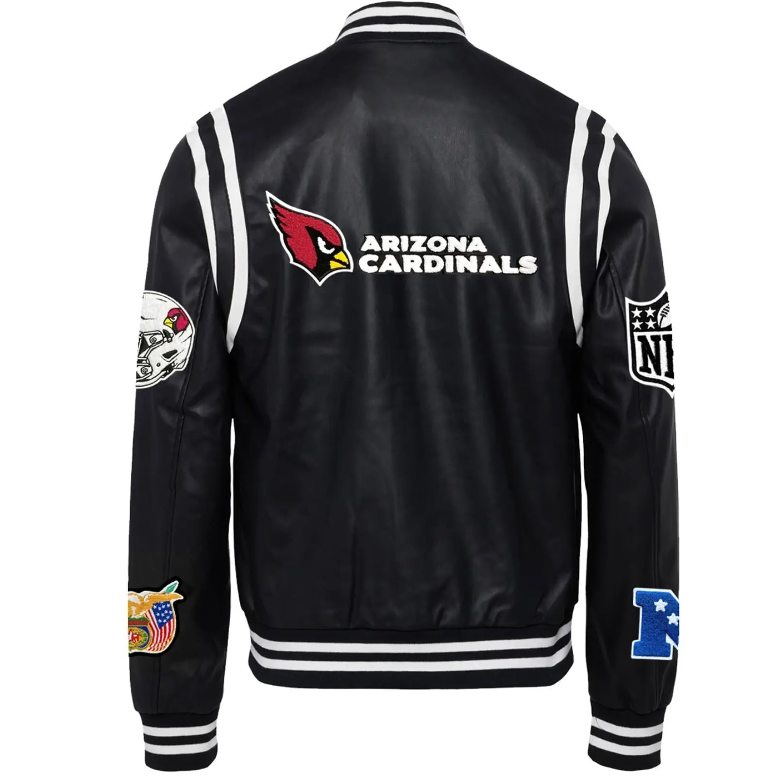 Arizona Cardinals Black Leather Varsity Jacket - Image 2