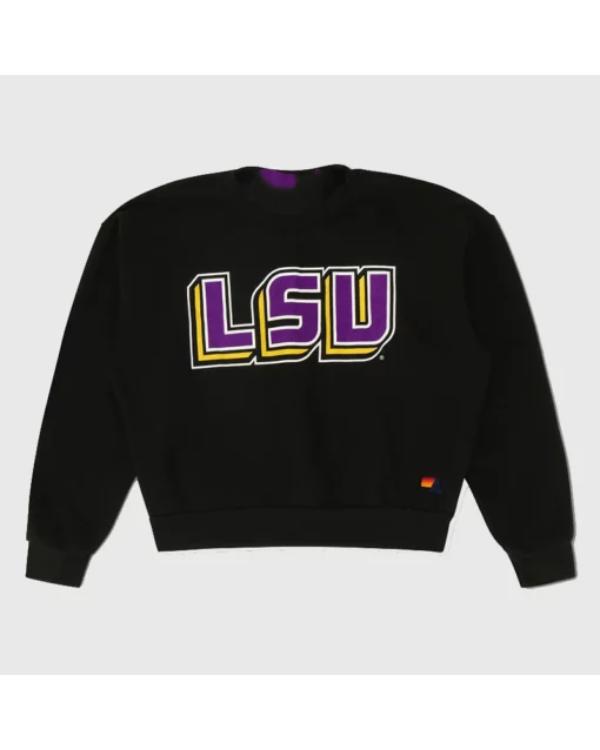 Aviator Nation x LSU Relaxed Crewneck Black Sweatshirt