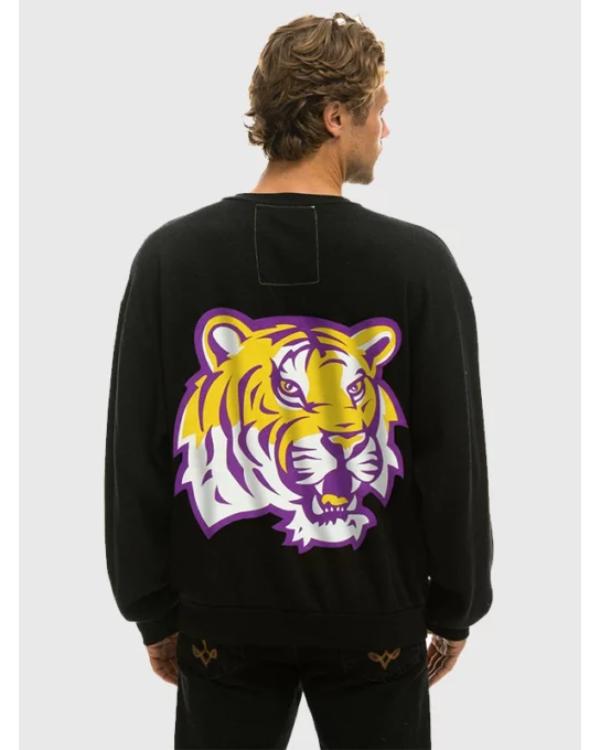 Aviator Nation x LSU Relaxed Crewneck Black Sweatshirt