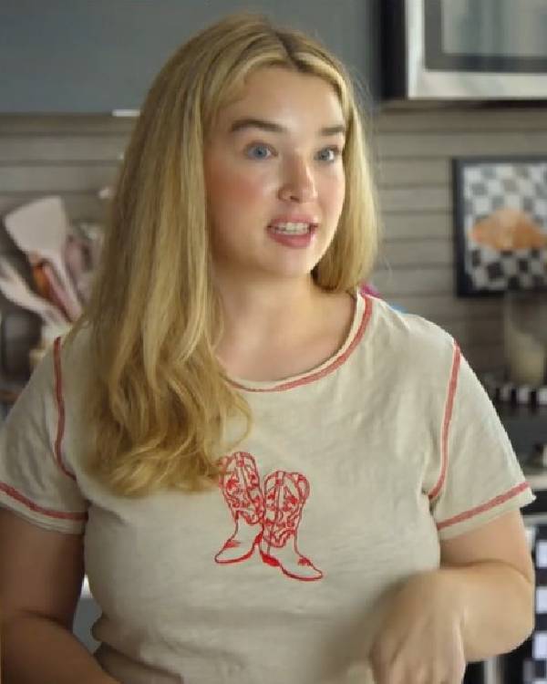 Baylen Out Loud S02 Baylen Dupree Beige & Red Stitch Cowboy Tee