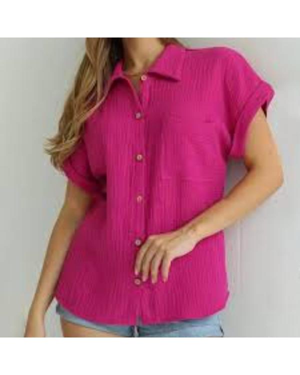 Baylen Out Loud S02 Baylen Dupree Pink Button Down Shirt - Image 3