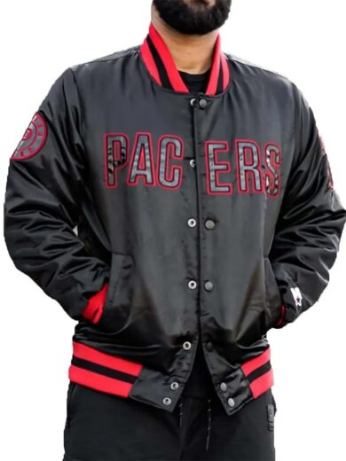 Black Indiana Pacers Satin Jacket