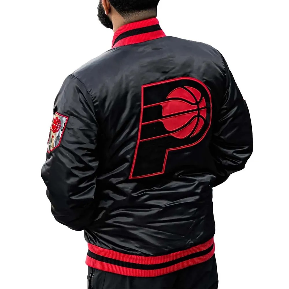 Black Indiana Pacers Satin Jacket
