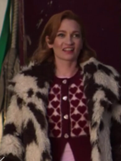 Brassic S07 Joanna Higson Cow Print Faux Fur Coat