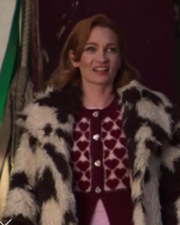 Brassic S07 Joanna Higson Cow Print Faux Fur Coat