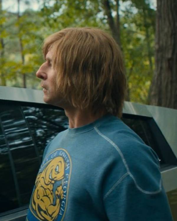 Chad Powers Glen Powell Blue Graphic Shirt - Image 2