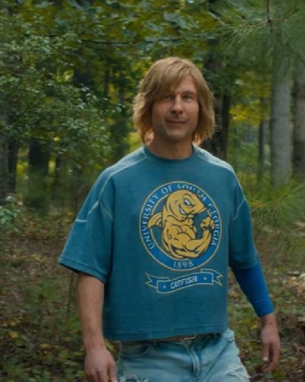 Chad Powers Glen Powell Blue Graphic Shirt