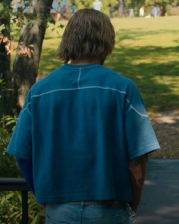 Chad Powers Glen Powell Blue Graphic Shirt