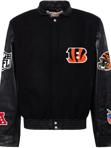 Cincinnati Bengals Jeff Hamilton Wool and Leather Jacket