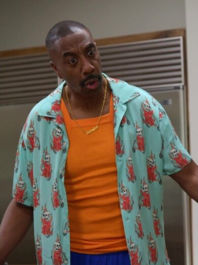 Curb Your Enthusiasm S12 J.B. Smoove Fire Skull Print Shirt