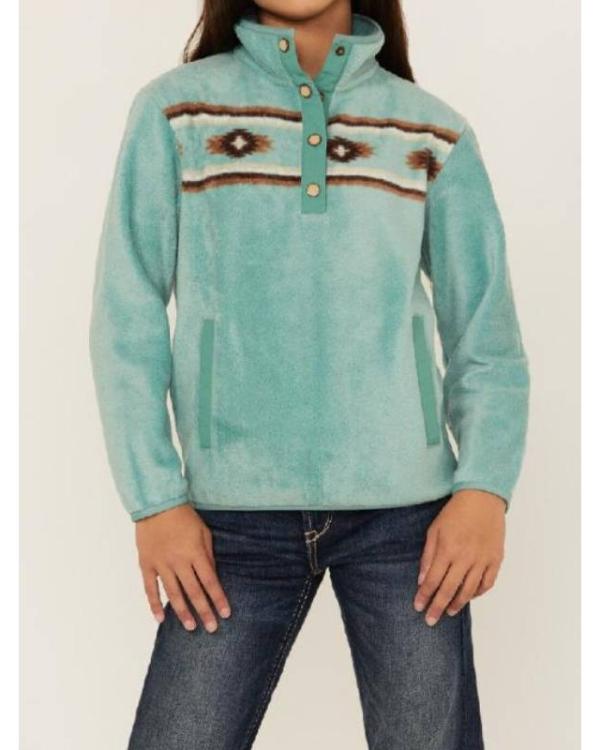 Heartland S19 Emmanuella Spencer Turquoise Aztec Print Sweatshirt