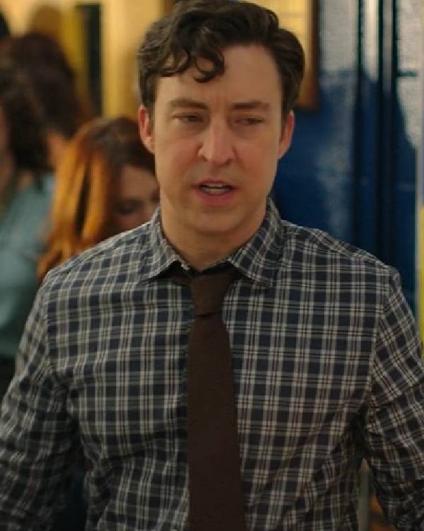 English Teacher S02 Brian Jordan Alvarez Grey Checkered Shirt