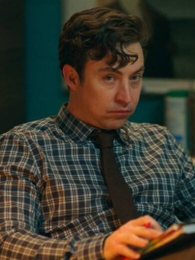 English Teacher S02 Brian Jordan Alvarez Grey Checkered Shirt