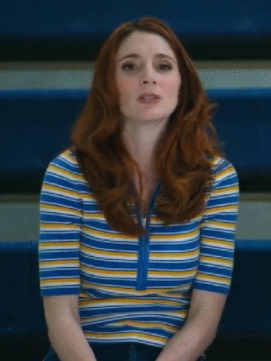 English Teacher S02 Stephanie Koenig Striped Zip Sweater