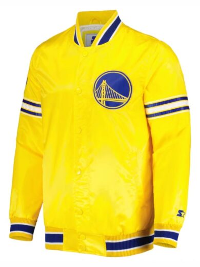 Golden State Warriors Slider Full-Snap Satin Varsity Jacket