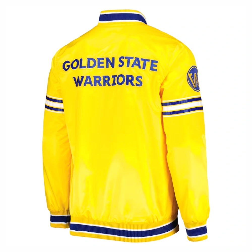 Golden State Warriors Slider Full-Snap Satin Varsity Jacket