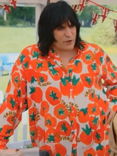 Great British Bake Off S16 Noel Fielding Tomato Shirt