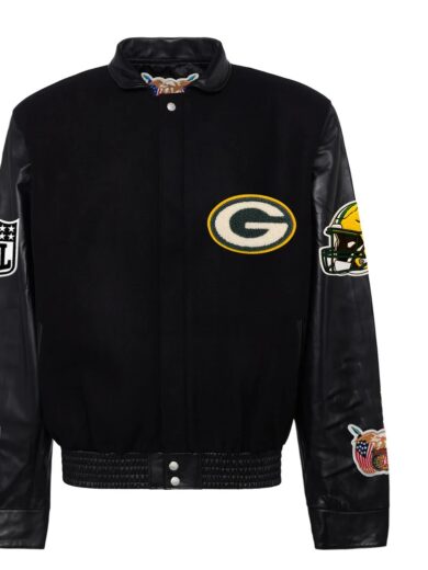 Green Bay Packers Jeff Hamilton Wool And Leather Jacket
