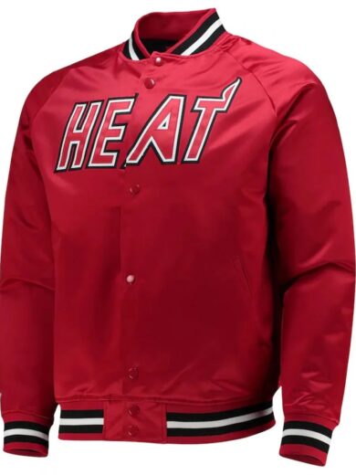 Miami Heat Hardwood Classics Red Satin Jacket