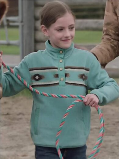 Heartland S19 Emmanuella Spencer Turquoise Aztec Print Sweatshirt