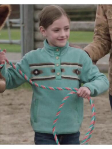 Heartland S19 Lyndy Borden Turquoise Aztec Print Sweatshirt