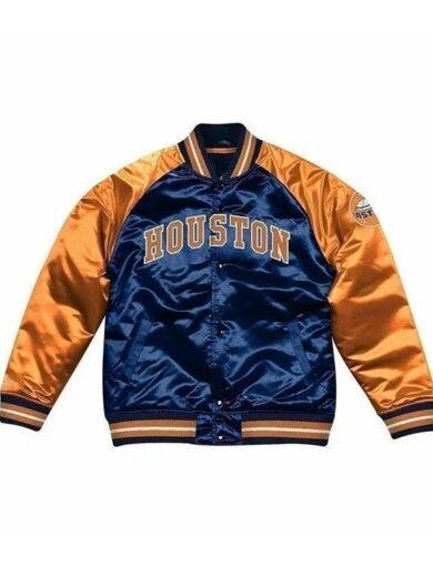 Houston Astros Blue And Orange Satin Jacket