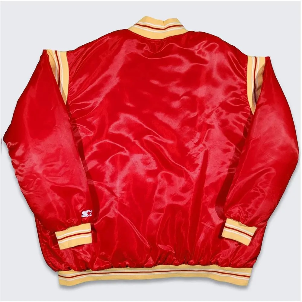 Houston Rockets Teddy Red Varsity Satin Jacket
