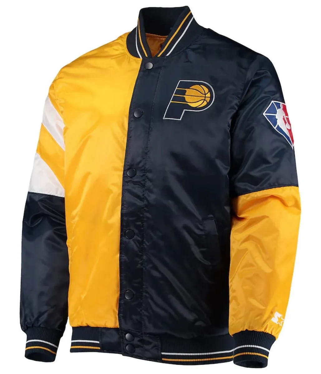 Indiana Pacers Leader Color Block Satin Varsity Jacket