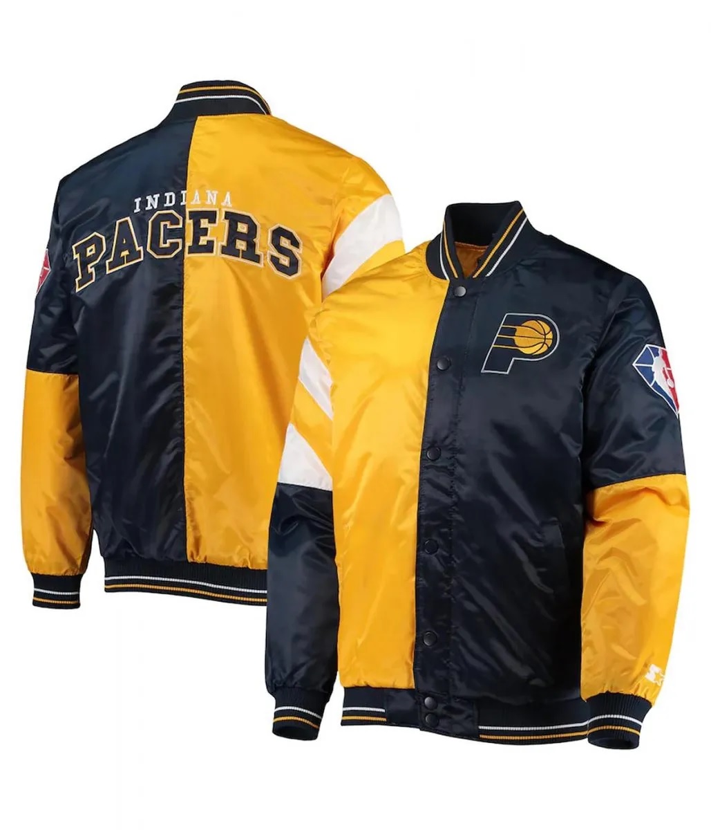 Indiana Pacers Leader Color Block Satin Varsity Jacket