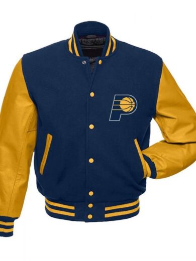 Indiana Pacers Letterman Blue and Yellow Jacket