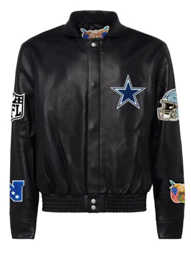 Jeff Hamilton Dallas Cowboys Full Black Leather Jacket