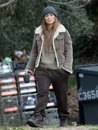 Jennifer Lopez The Mother Brown Shearling Jacket