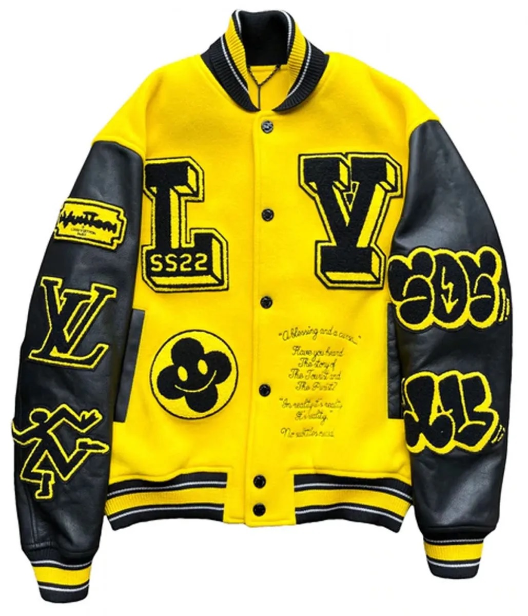 Louis Vuitton Letterman Yellow and Black Varsity Jacket