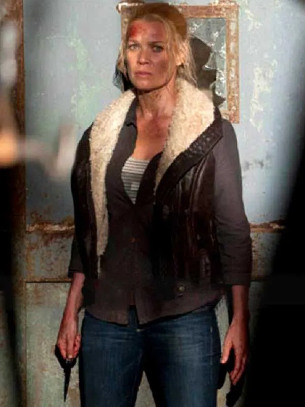 The Walking Dead Andrea Laurie Holden Vest Fur