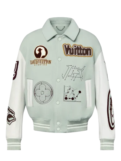 Louis Vuitton Aqua & White Varsity Jacket