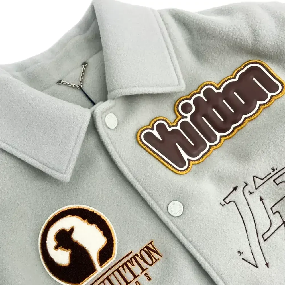 Louis Vuitton Aqua & White Varsity Jacket