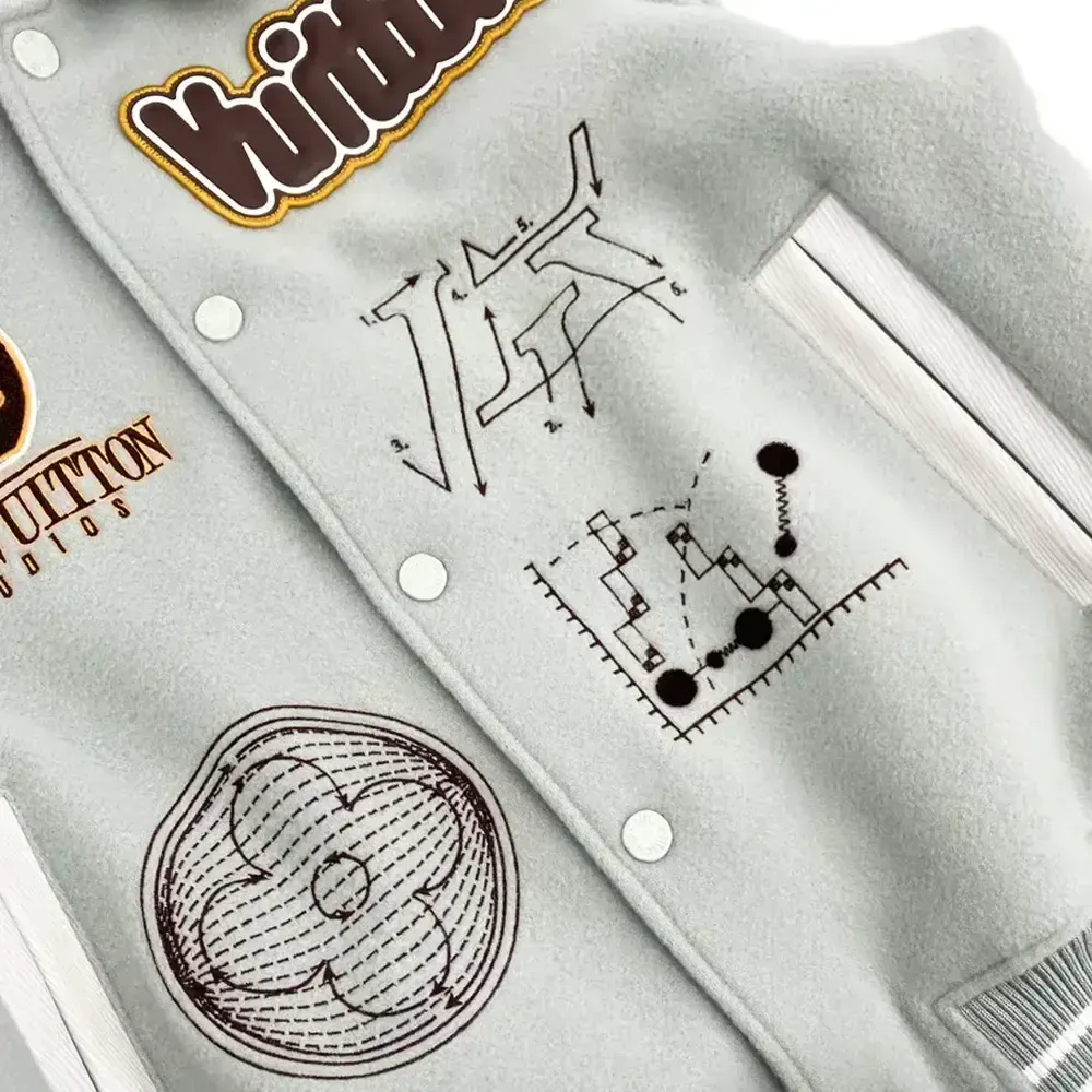 Louis Vuitton Aqua & White Varsity Jacket