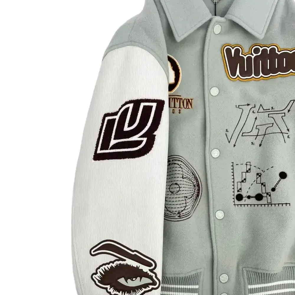 Louis Vuitton Aqua & White Varsity Jacket