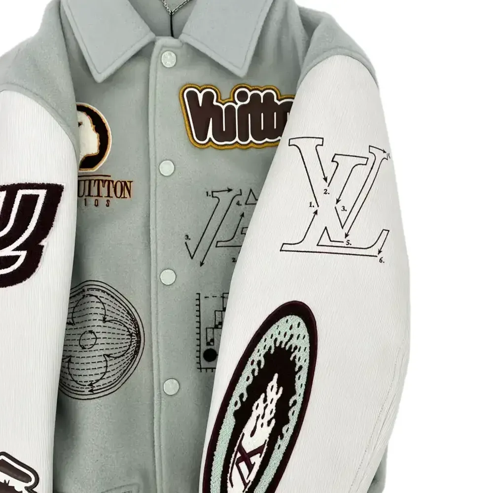 Louis Vuitton Aqua & White Varsity Jacket