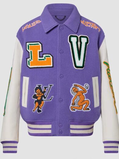 Louis Vuitton Purple and White Varsity Jacket