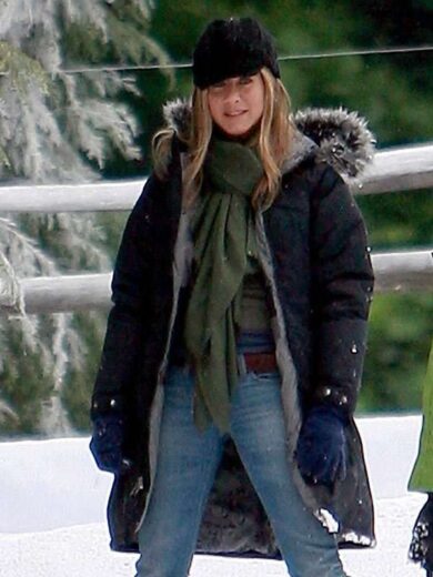 Marley and Me Jennifer Aniston Black Cotton Coat