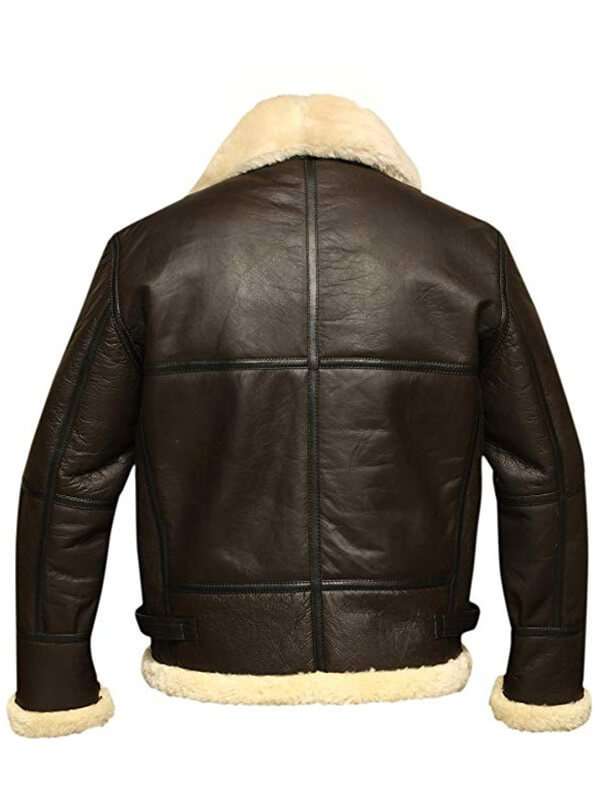 Mens B3 Bomber Aviator Shearling Leather Jacket