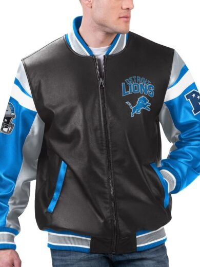 Detroit Lions Full-zip Leather Jacket