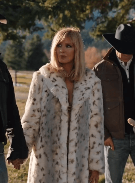 Yellowstone S04 Beth Dutton White Fur Coat