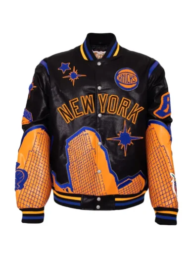 NY Knicks 2025 Billionaire Boys Club Leather Jacket
